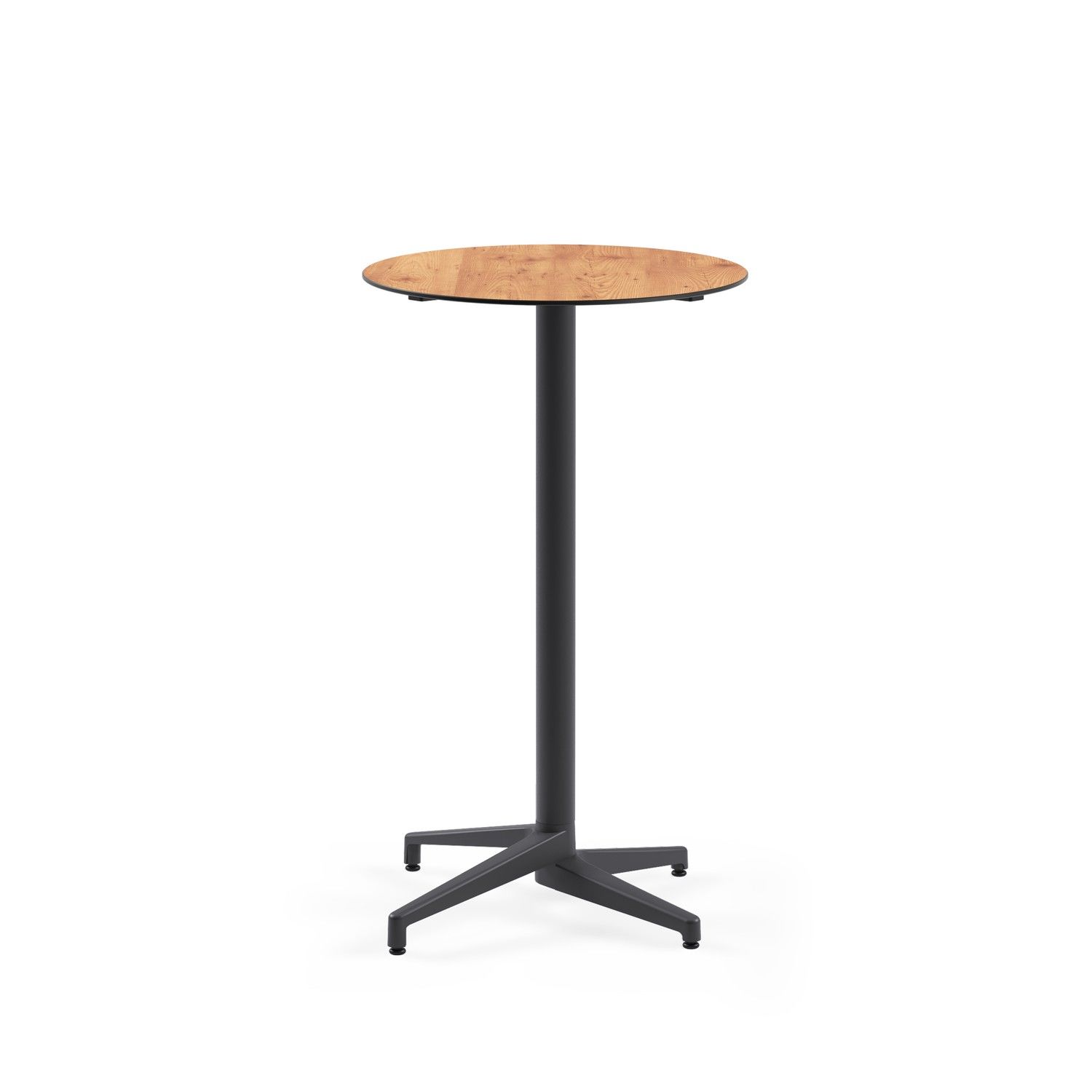 Compact Paslanmaz Bistro Organizasyon Bar Masası – Ahşap Desenli, Yuvarlak, Dış Mekân ve İç Mekân Kullanıma Uygun Bar Masa