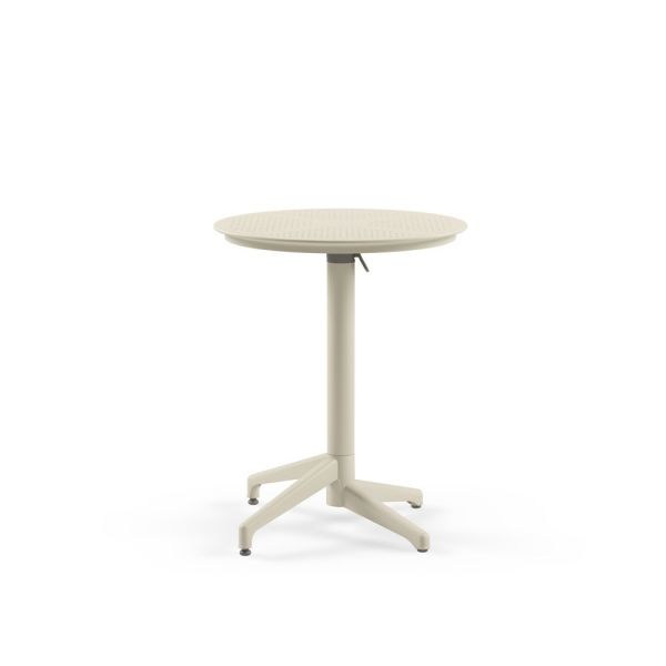 Bej 2 Kişilik Bahçe Masa Sandalye Takımı – Yuvarlak 60 cm Masa İç Ve Dış Mekan Sati