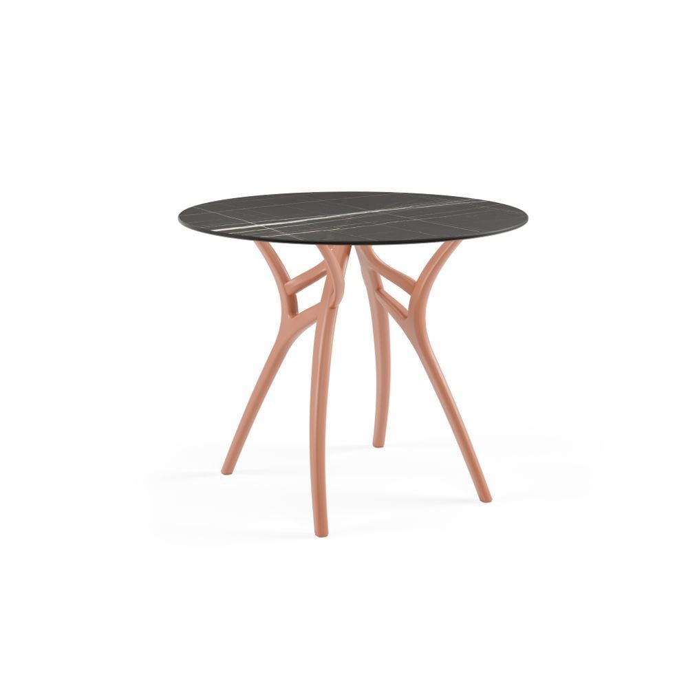 Siyah Mermer Compact Yuvarlak Mutfak Masası Ø90 cm