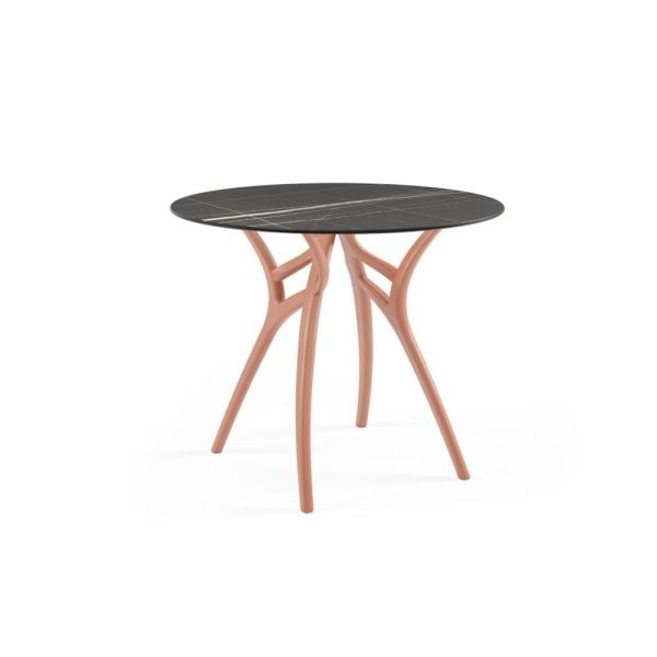 Siyah Mermer Compact Yuvarlak Mutfak Masası Ø90 cm