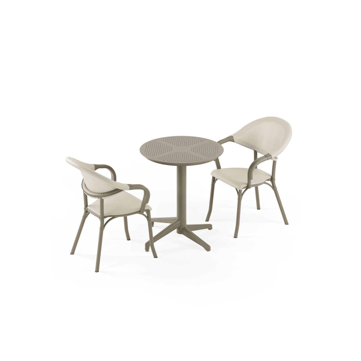 Vizon Bej 2 Kişilik Katlanır Bahçe Masa Sandalye Takımı