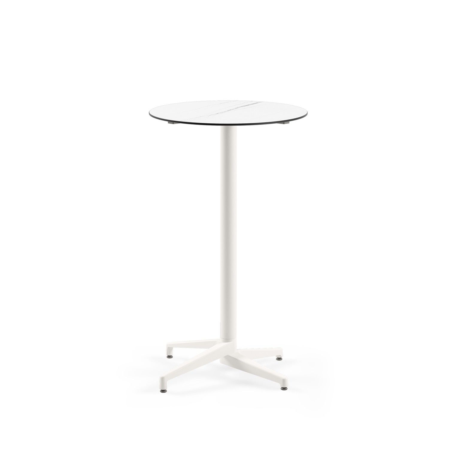 Compact Paslanmaz Cafe Bar Masası – Beyaz Mermer Desenli, Yuvarlak, Dış Mekan ve İç Mekan Kullanıma Uygun, 70 cm Çap, Uzun Ömürlü, Dayanıklı, Şık Tasarım