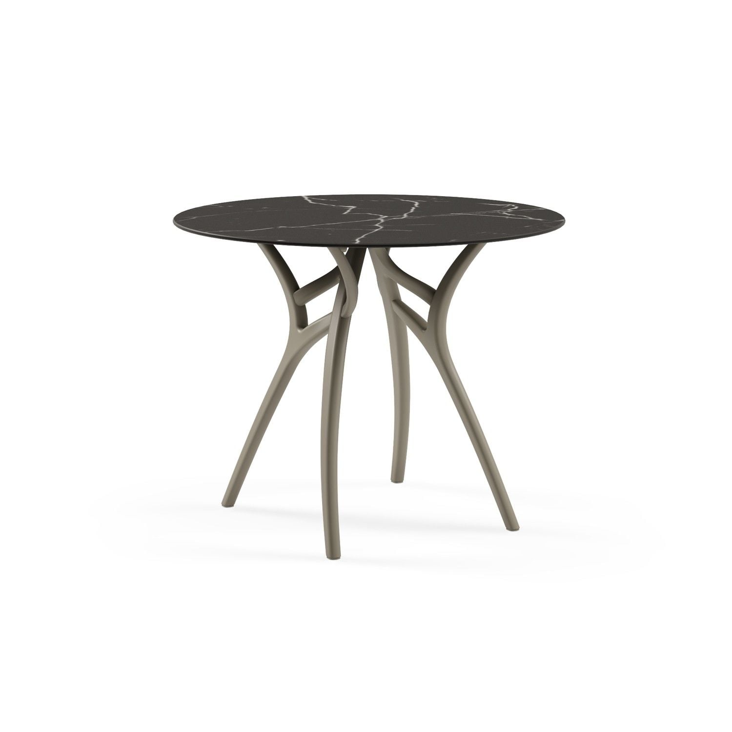 Siyah Compact Yuvarlak Vizon Plastik Ayaklı Masa 90 cm