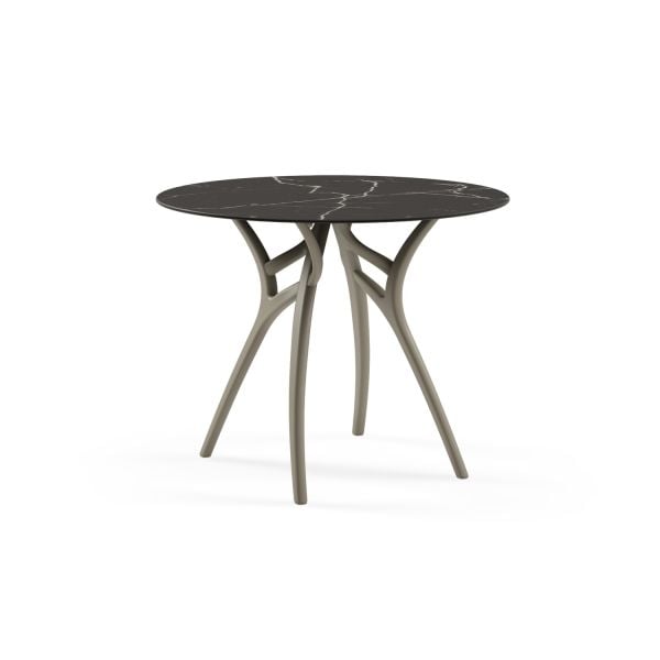 Siyah Compact Yuvarlak Vizon Plastik Ayaklı Masa 90 cm