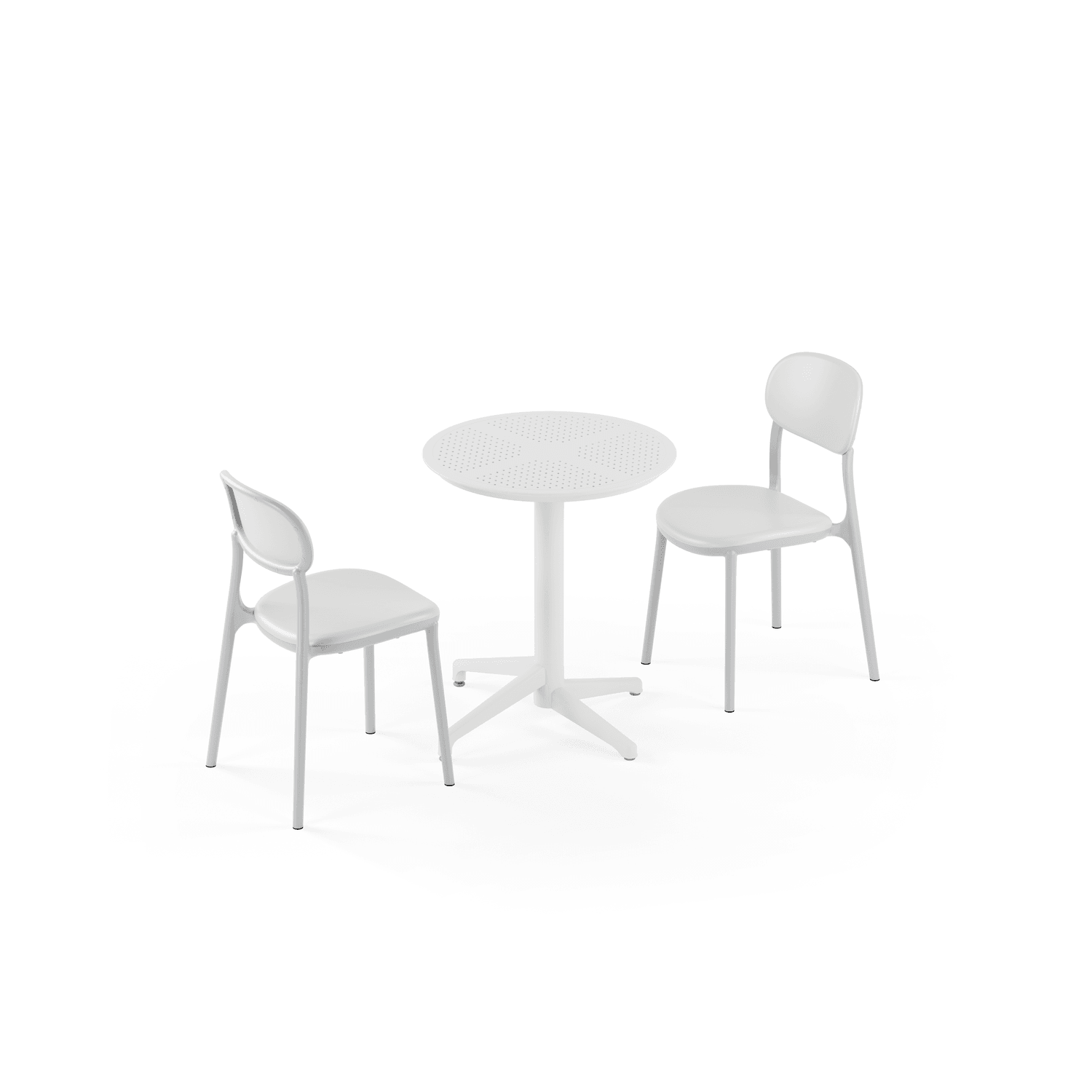 Katlanır Yuvarlak 60 cm Bahçe Masa Sandalye Takımı | 2 Kişilik Dış Mekan Bahçe, Balkon, Teras Seti | Paslanmaz, Dayanıklı & Hafif