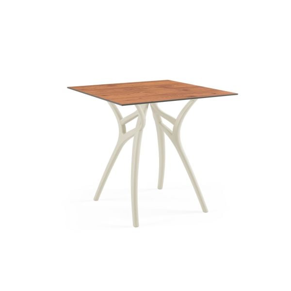 Novecento Ahşap Desenli Compact Kare Masa 77x77 cm