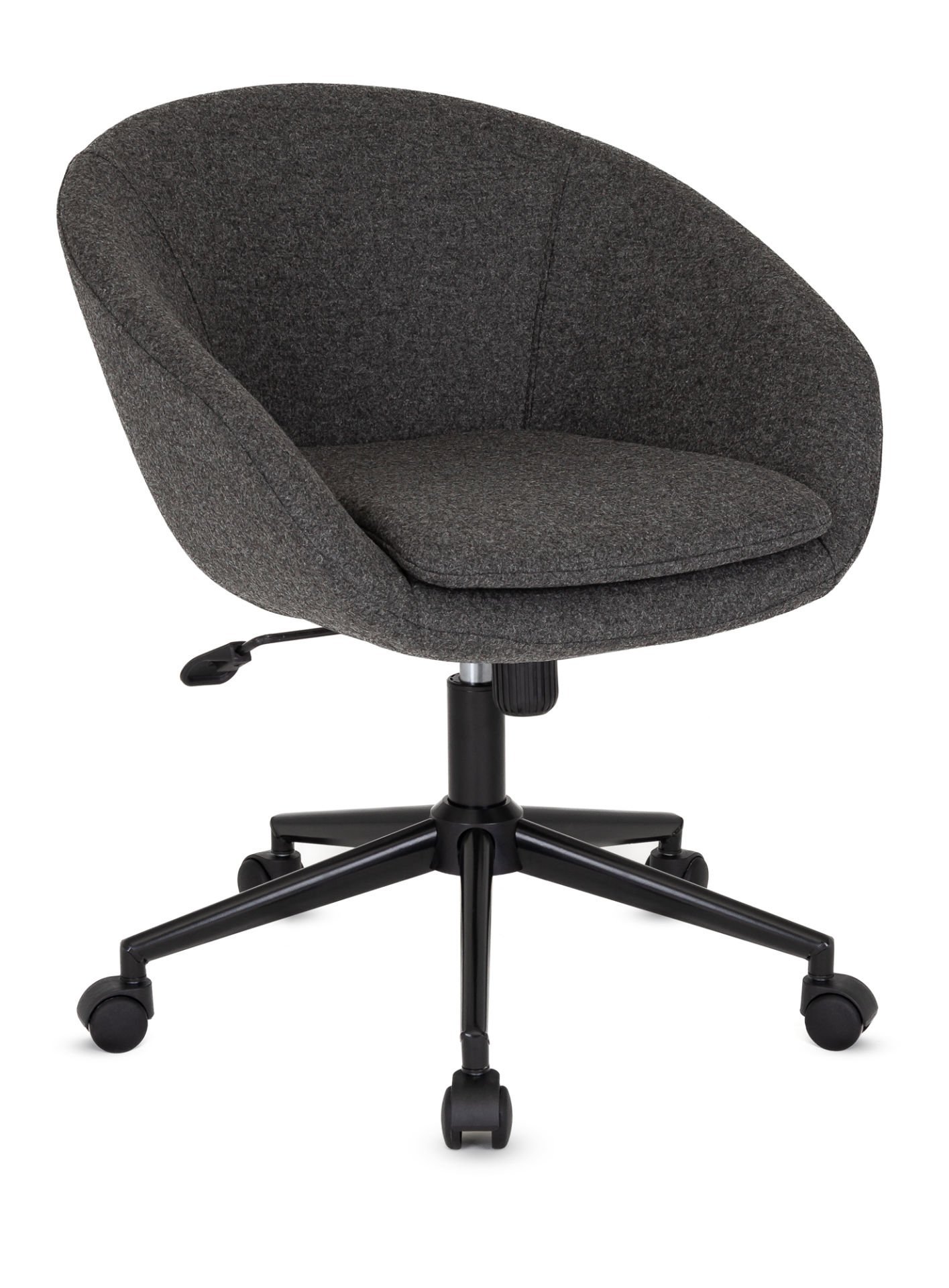 Orüs Antrasit Gri Kumaş Ofis Personel Çalışma Koltuğu – Ergonomik Yükseklik Ayarlı Tilt Mekanizmalı, Metal Siyah Yıldız Ayaklı, Konforlu Ofis Sandalyesi