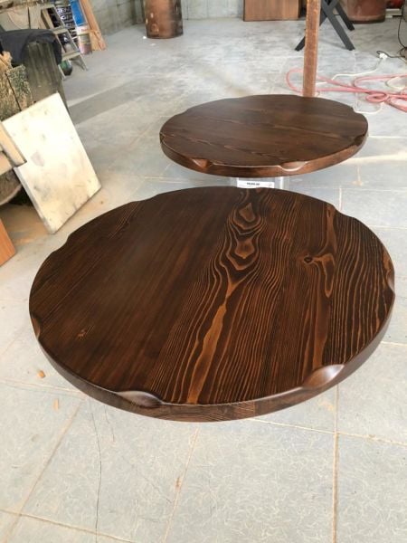 Yuvarlak Kütük Masa Üstü Tablası 80.cm