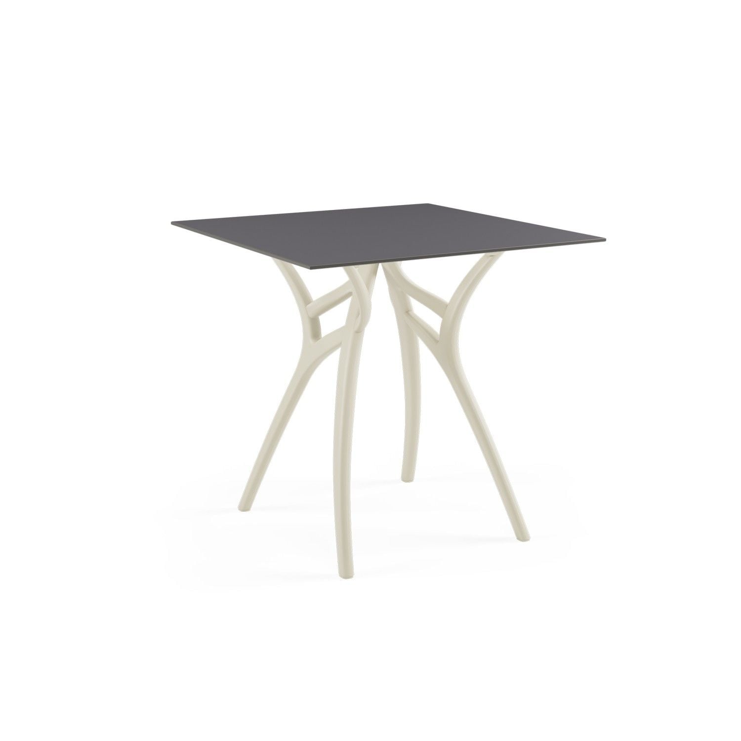 Bej Ayak Antrasit Compact Kare Restoran Masası 77x77 cm