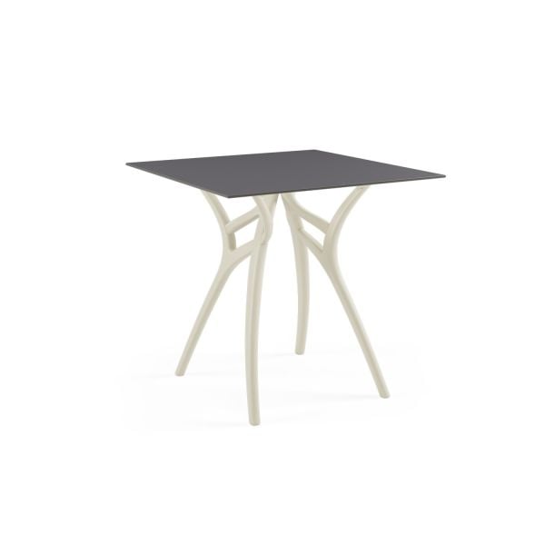 Bej Ayak Antrasit Compact Kare Restoran Masası 77x77 cm