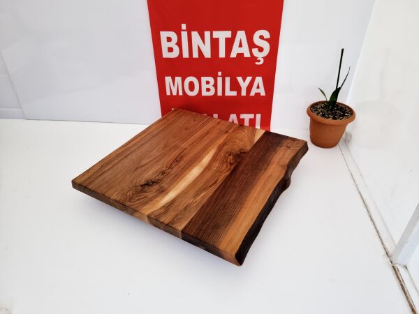 Gerçek Doğal Ceviz Ağacı Kütük Masa Üstü İmalatı 70x70.cm