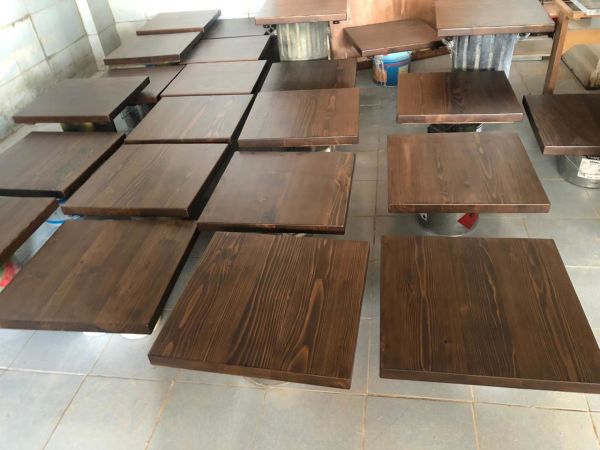 Ahşap Kütük Ağaç Cafe Masası Üstü Tablası 60x60