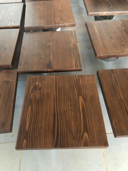Ahşap Kütük Ağaç Cafe Masası Üstü Tablası 60x60
