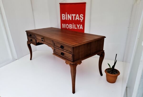 Gürgen Ağacı Ahşap Ofis Çalışma Masası 180x78.cm