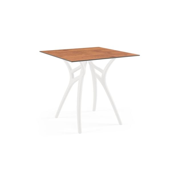 Novecento Ahşap Desenli Compact Kare Teras Masası