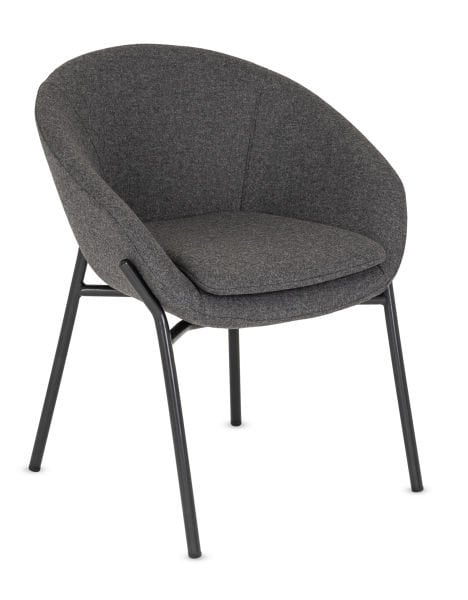 ORÜS Yeni Model Antrasit Koyu Gri Kaşe Kumaş Minderli Ofis Bekleme Sandalyesi – Ergonomik Metal Ayaklı, Şık ve Modern Tasarım, Ücretsiz Kargo