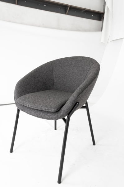 ORÜS Yeni Model Antrasit Koyu Gri Kaşe Kumaş Minderli Ofis Bekleme Sandalyesi – Ergonomik Metal Ayaklı, Şık ve Modern Tasarım, Ücretsiz Kargo