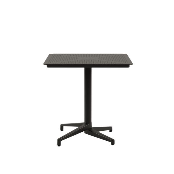 Siyah 4 Kişilik Katlanabilir Bahçe Masa Sandalye Takımı - 80x80 cm | Dış Mekan, Balkon, Teras, Otel, Kafe, Restoran İçin Paslanmaz Set