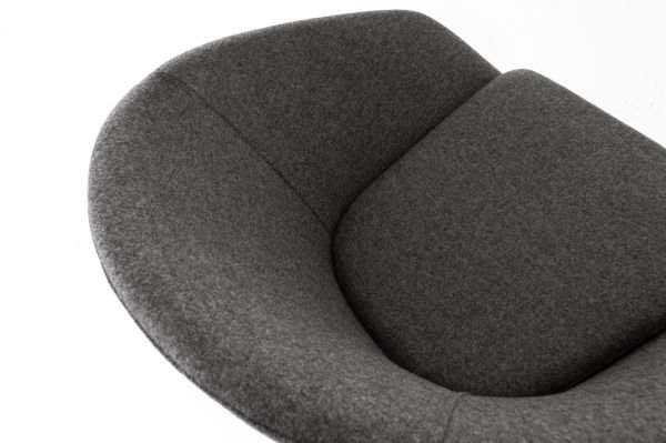 Modern ORÜS Sandalye - Antrasit Koyu Gri Kaşe Kumaş Minderli, Şık Ahşap Siyah Ayaklı, Mutfak, Salon, Cafe, Otel ve Restaurant Kullanımı İçin Ergonomik Tasarım