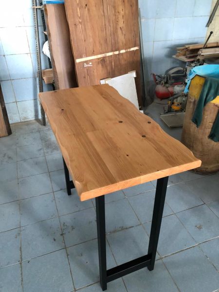 Naturel Kayın Rengi Kütük Bar Masası 60x110