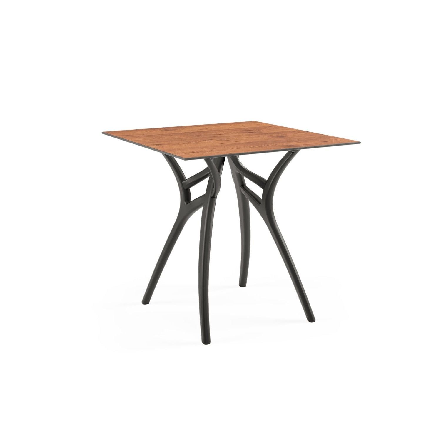 Novecento Ahşap Desenli Compact Kare Bahçe Masası