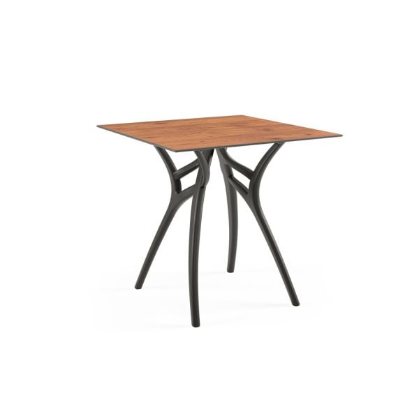 Novecento Ahşap Desenli Compact Kare Bahçe Masası