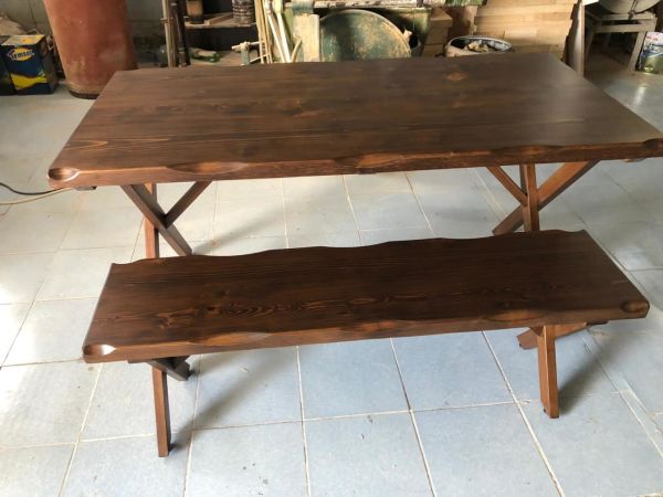 Kütük Ağaç Masa Bench