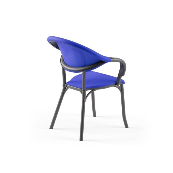 Antrasit Gövde Koyu Mavi Fileli Bahçe Restaurant Sandalyesi