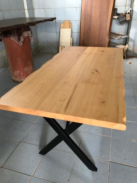 Naturel Kayın Kütük Ağaç Masa Modelleri 80x150