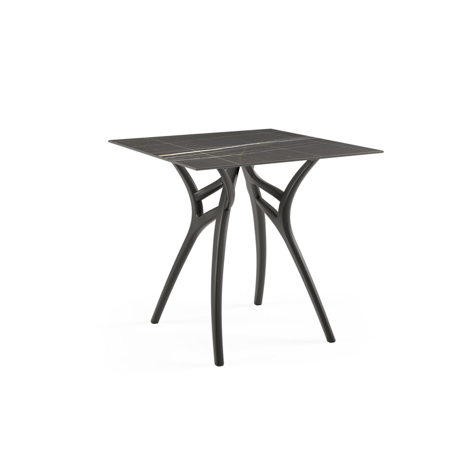 Siyah Plastik Ayak Siyah Mermer Compact Mutfak Masası