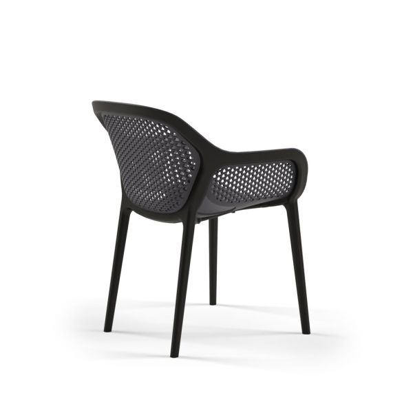 6 Kişilik Antrasit Gri Dikdörtgen Conpact Laminat Dış Mekan Bahçe Masa Sandalye Takımı 80x140.cm