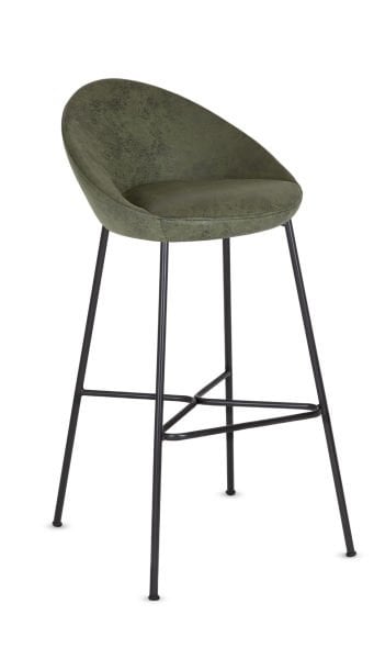 ATHENA Siyah Metal Ayaklı Küçük Mutfak Bar Sandalyesi - 75.cm Ergonomik, Şık ve Dayanıklı Tasarım