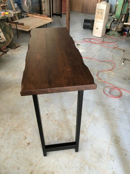 Ceviz Rengi Kütük Bar Masa Modelleri Ölçüsü 40x140