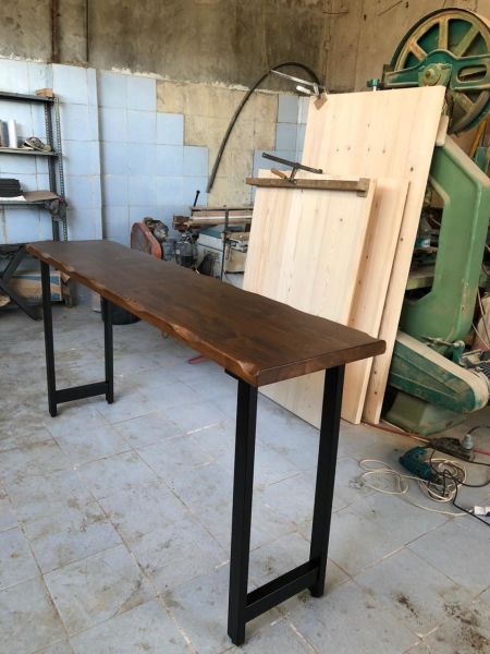 Doğal Ahşap Kütük Ağaç Bar Masası 160x50