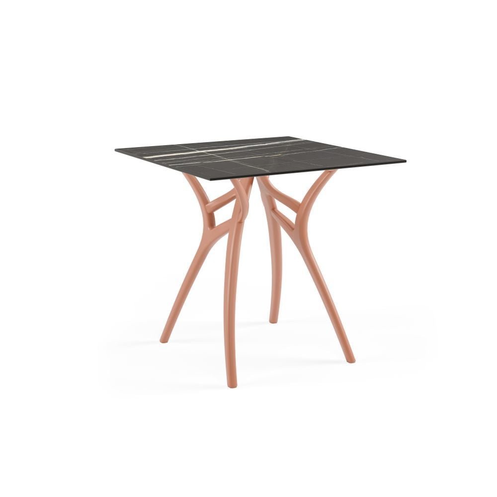 Siyah Mermer Compact Laminat Kare Paslanmaz Masa