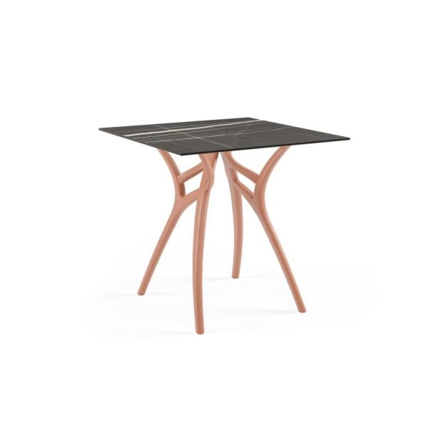 Siyah Mermer Compact Laminat Kare Paslanmaz Masa