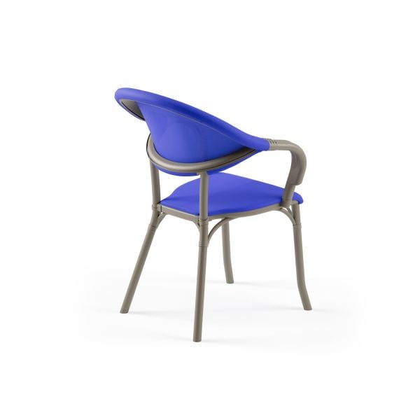 Vizon Gövde Koyu Mavi Fileli Dış Mekan Bahçe Sandalyesi