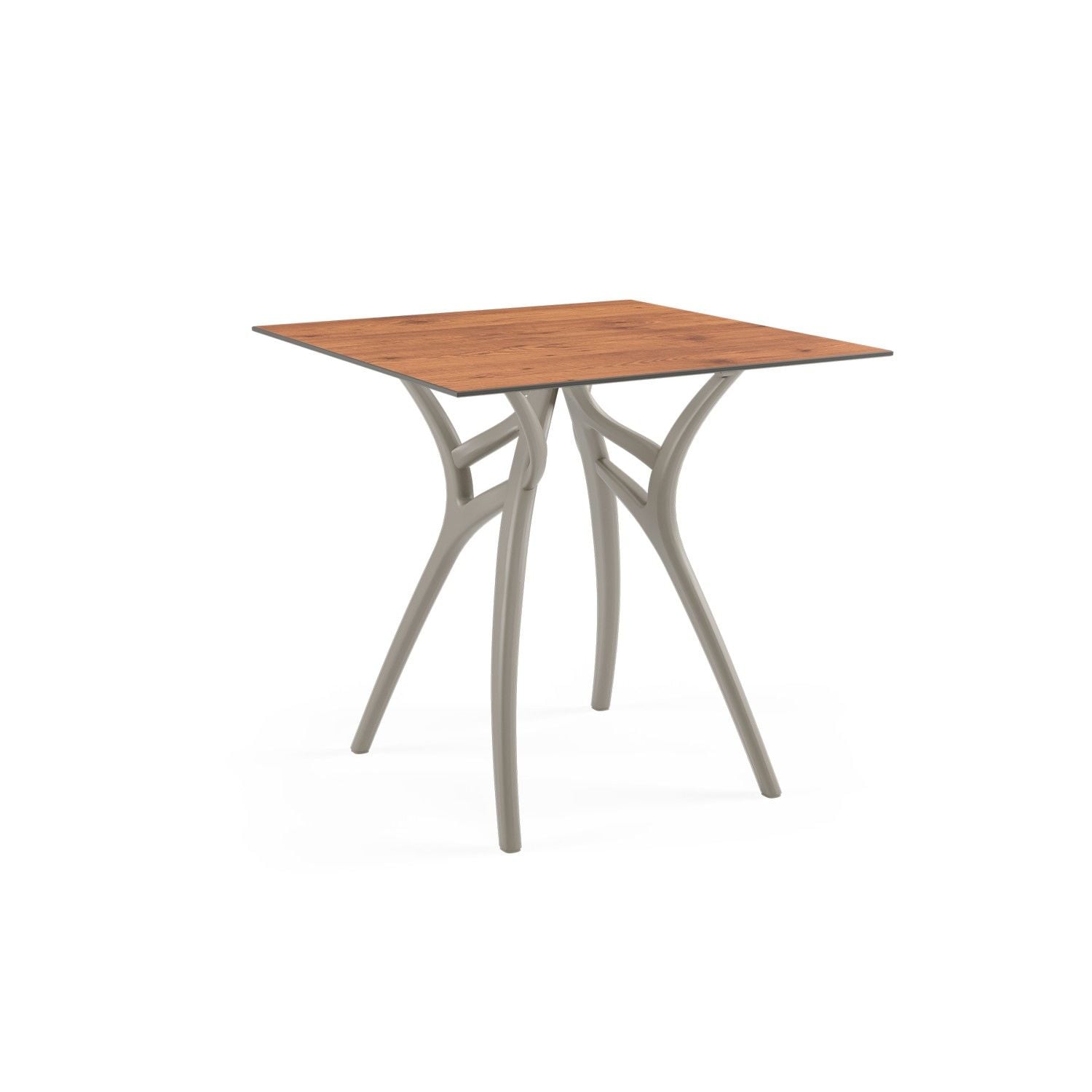 Novecento Ahşap Desenli Compact Kare Paslanmaz Masa