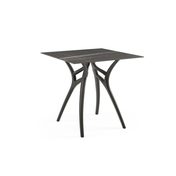 Siyah Mermer Compact Bahçe Masa Sandalye Takımı 4 Kişilik