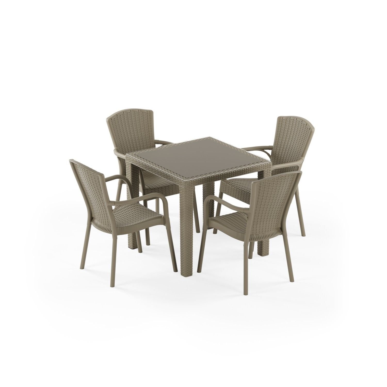 Vizon 4 Kişilik Dış Mekan Bahçe Masa Sandalye Takımı 80x80