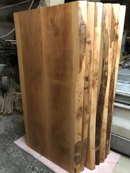 Naturel Doğal Kenar Kayın Salon Kütük Masa Üstü Tablası 90x190
