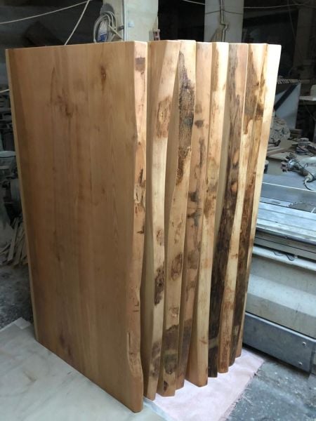 Naturel Doğal Kenar Kayın Salon Kütük Masa Üstü Tablası 90x190