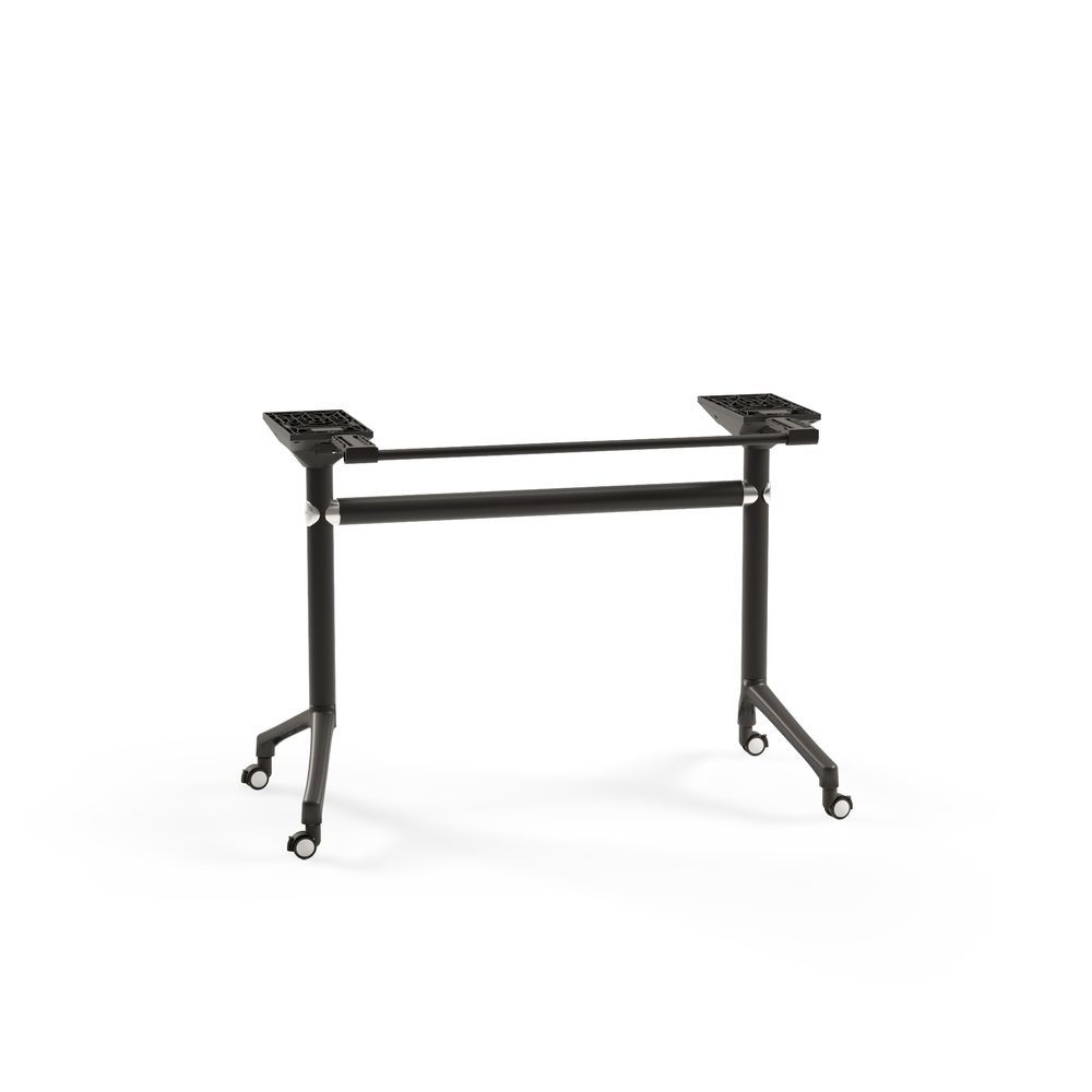 Siyah Katlanır Tekerlekli Masa Ayağı Paslanmaz