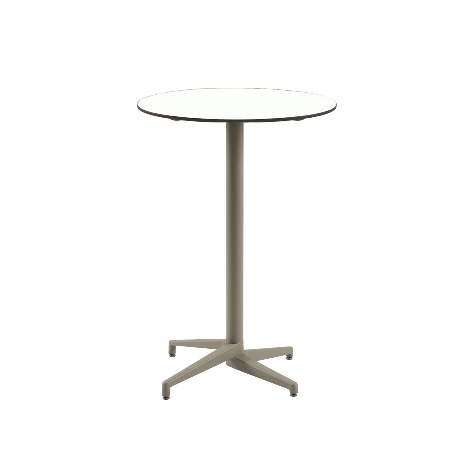 Compact Paslanmaz Bistro Organizasyon Otel Bar Masası – Beyaz Laminat, Yuvarlak, Dış Mekan ve İç Mekan Kullanıma Uygun, 77 cm Çap, Paslanmaz, Şık ve Dayanıklı Bar Masası