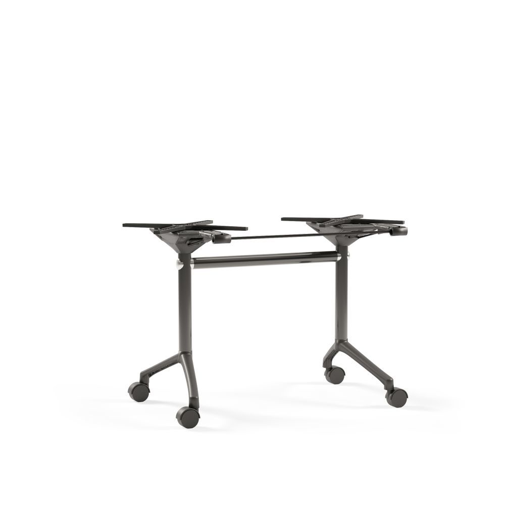 Paslanmaz Siyah Katlanır Tekerlekli Masa Ayağı