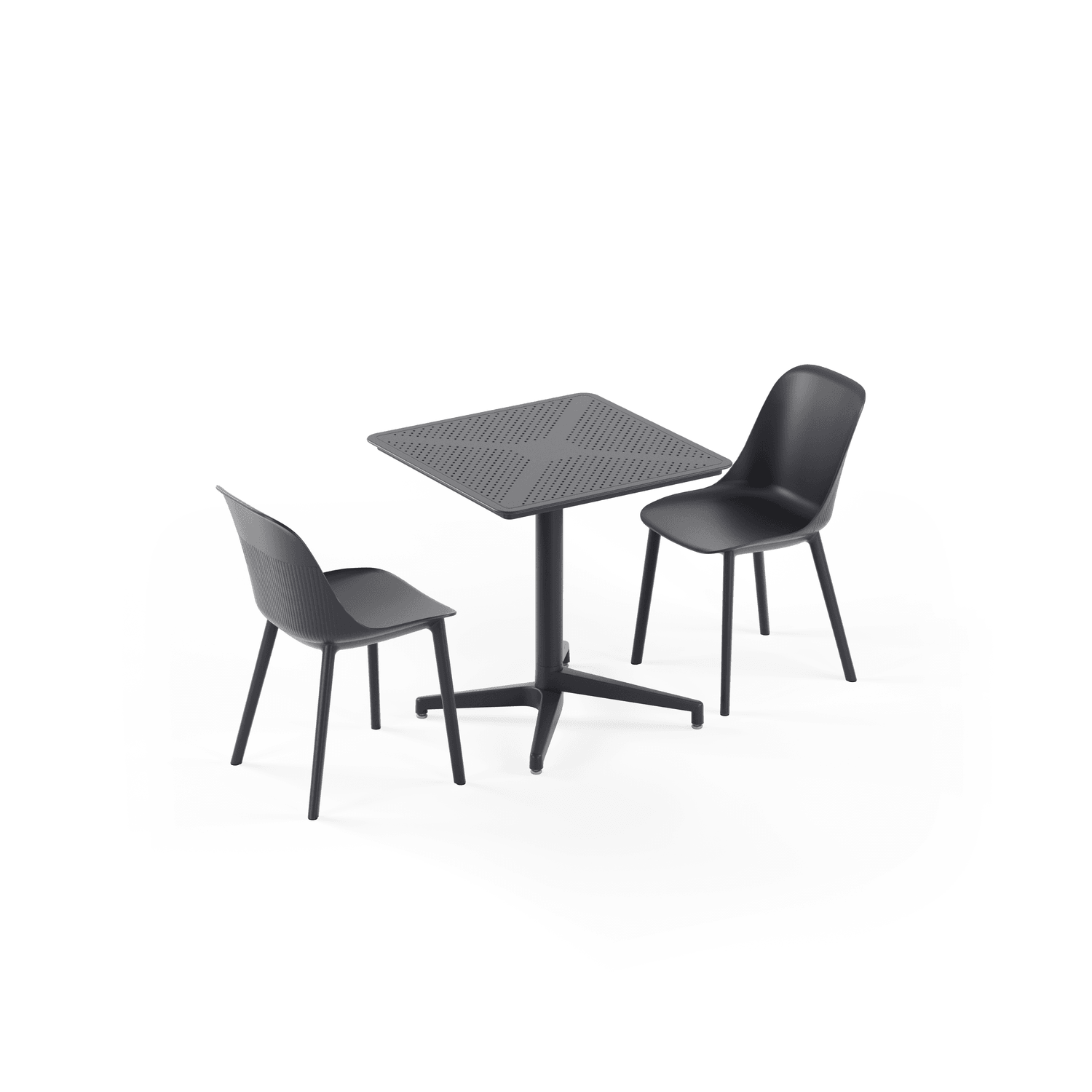 Antrasit Katlanabilir Bahçe Masa Sandalye Takımı 2 Kişilik 70x70 cm – Dış Mekan, Balkon, Teras, Mutfak, Cafe ve Otel İçin Dayanıklı Set