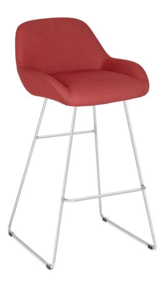 ROTUS Mutfak Bar Sandalyesi - Ergonomik, Silinebilir Kumaş, Metal Krom Ayak, Zarif Tasarım
