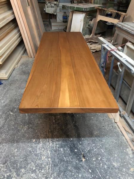 Doğal Kütük Masa Üstü 160x60 Kayın Ahşap | Açık Ceviz Renk | Mutfak Tezgahı, Kafe Masası, Otel Masası