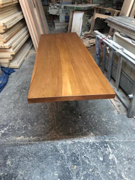 Doğal Kütük Masa Üstü 160x60 Kayın Ahşap | Açık Ceviz Renk | Mutfak Tezgahı, Kafe Masası, Otel Masası