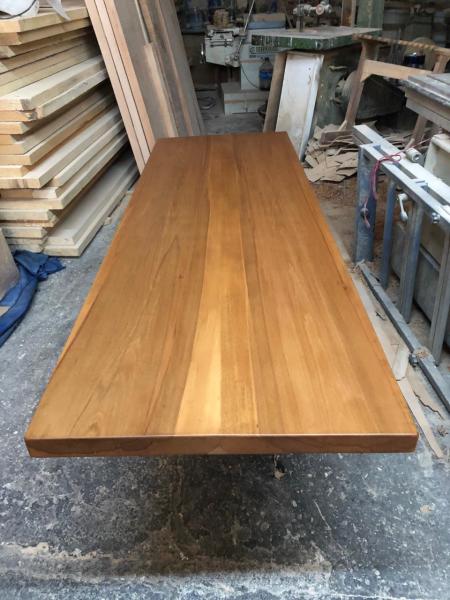 Doğal Kütük Masa Üstü 160x60 Kayın Ahşap | Açık Ceviz Renk | Mutfak Tezgahı, Kafe Masası, Otel Masası